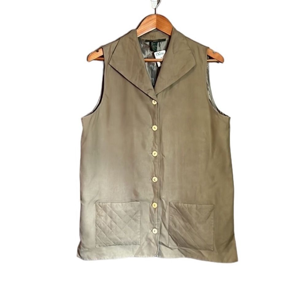 NWT! Orvis 100% silk taupe vest. Size medium